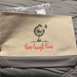 Thirty-One Canvas Zipper Pouch with Inspirational Quote